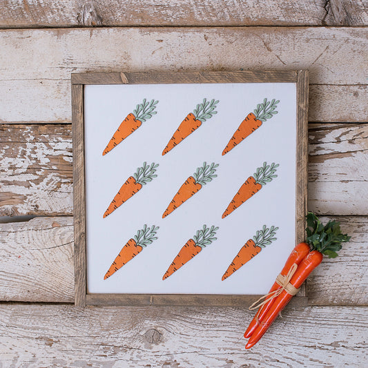 Carrots | 16x16 inch Wood Framed Sign