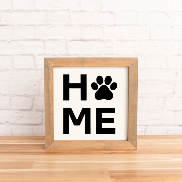 Rehome Sign Home with Paw Print | Pet Adoption Sign | 8x8 inch Wood Sign – The ...