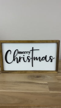 Christmas Nativity Bundle – 2 Wood Signs – 4x7 Inches – Black 3D Laser-Cut Nativity & "Merry Christmas" Designs