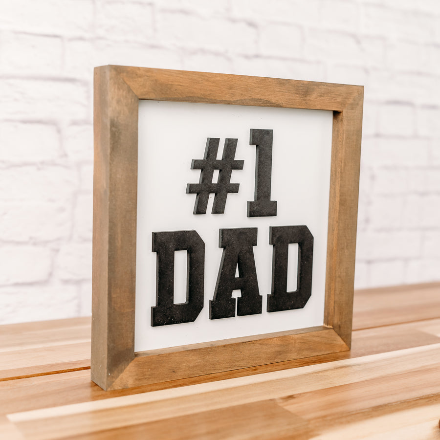 #1 DAD Sign | 8x8 inch Wood Sign