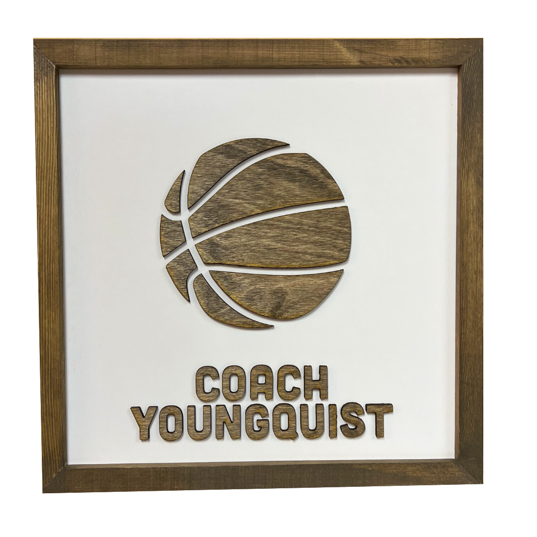 CUSTOM Write-On BASKETBALL Coach Appreciation Gift | 16x16 inch Sign ...