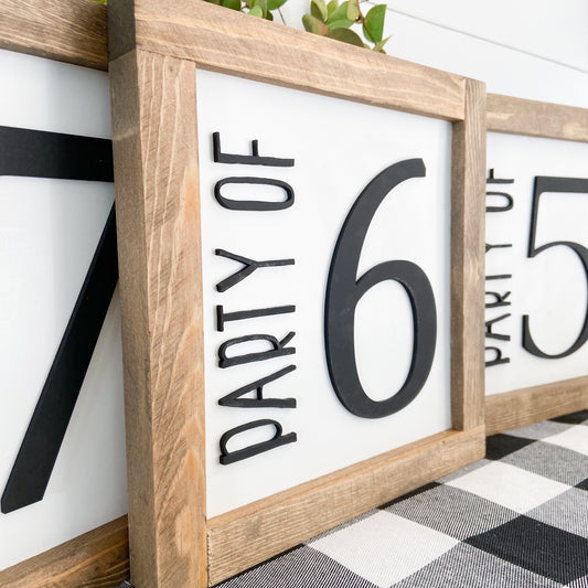 Party of...  | 11x11 inch Wood Sign | Personalize for your Family
