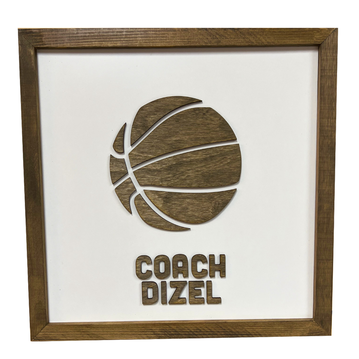 CUSTOM Write-On BASKETBALL Coach Appreciation Gift | 16x16 inch Sign