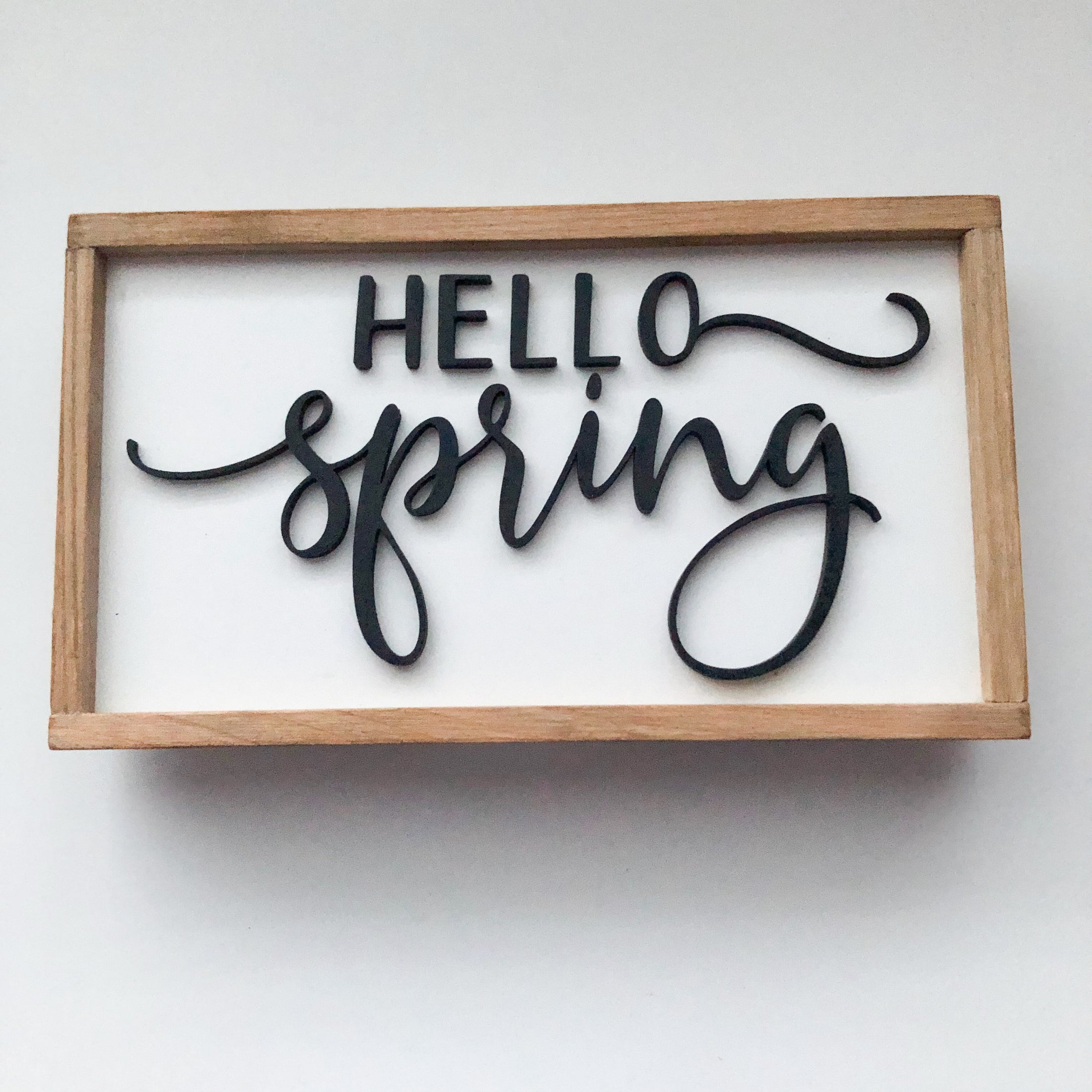 Hello Spring 4x7 inch Tiered Tray Sign | Wood Framed Sign – The ...