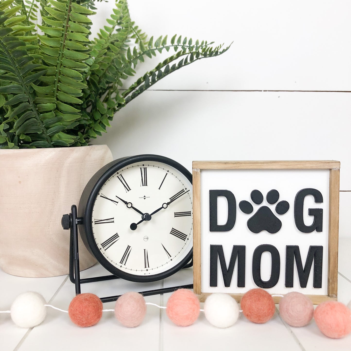 Dog Mom | 5x5 inch Wood Framed Sign