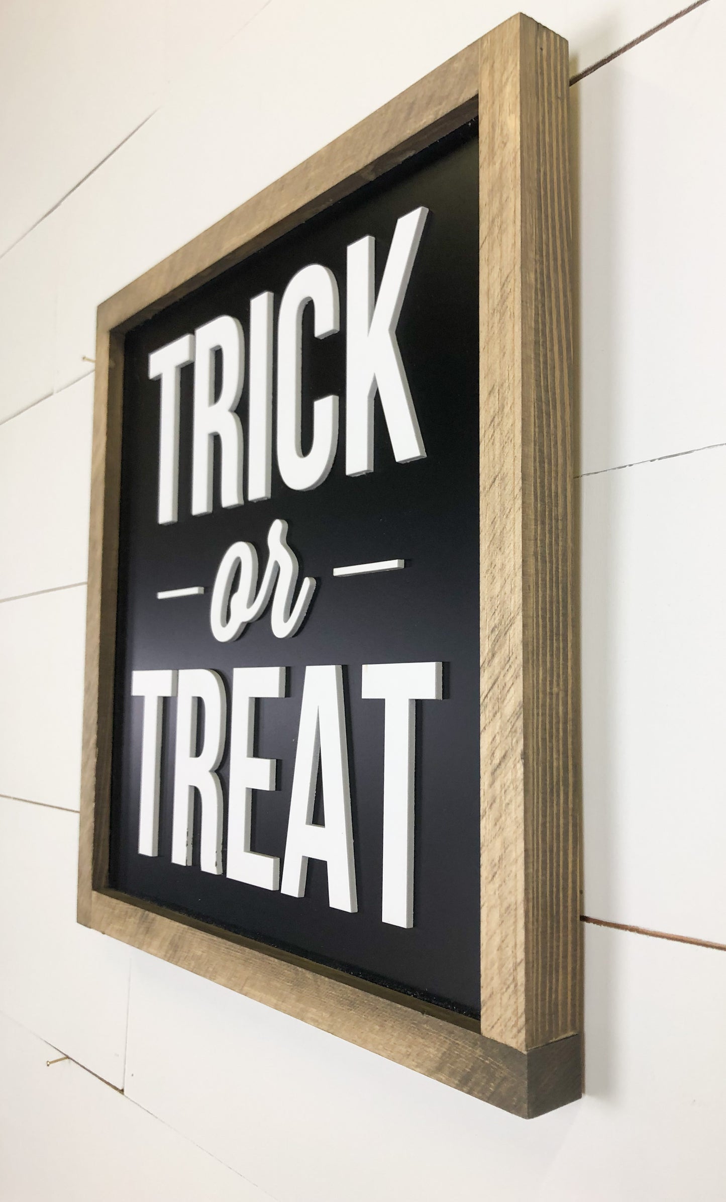 Trick or Treat | Halloween Sign | 14x14 in Wood Sign