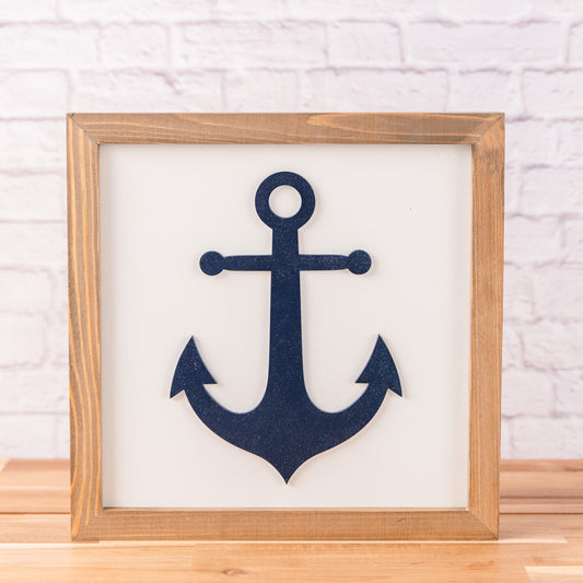 Anchor | 11x11 inch Wood Sign | Beach House Sign | Lake House Sign