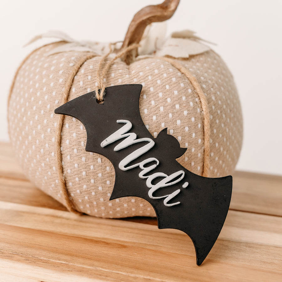 Halloween Personalized Bat Tag