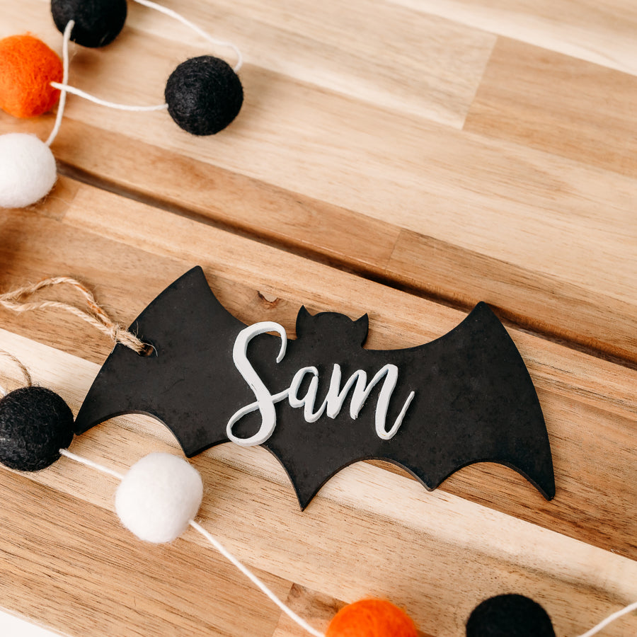 Halloween Personalized Bat Tag