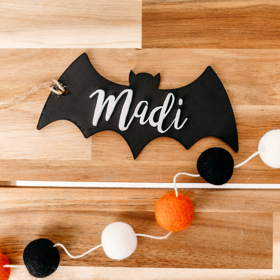 Halloween Personalized Bat Tag