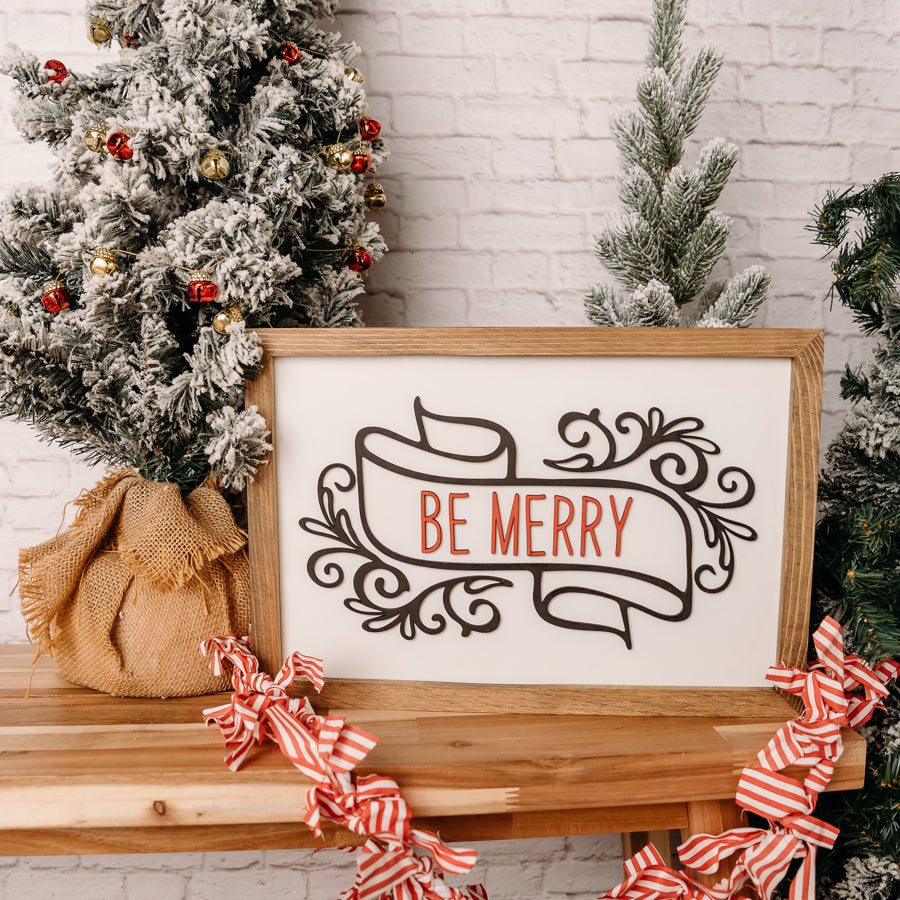 Be Merry | 11x16 inch Wood Sign | Christmas Sign