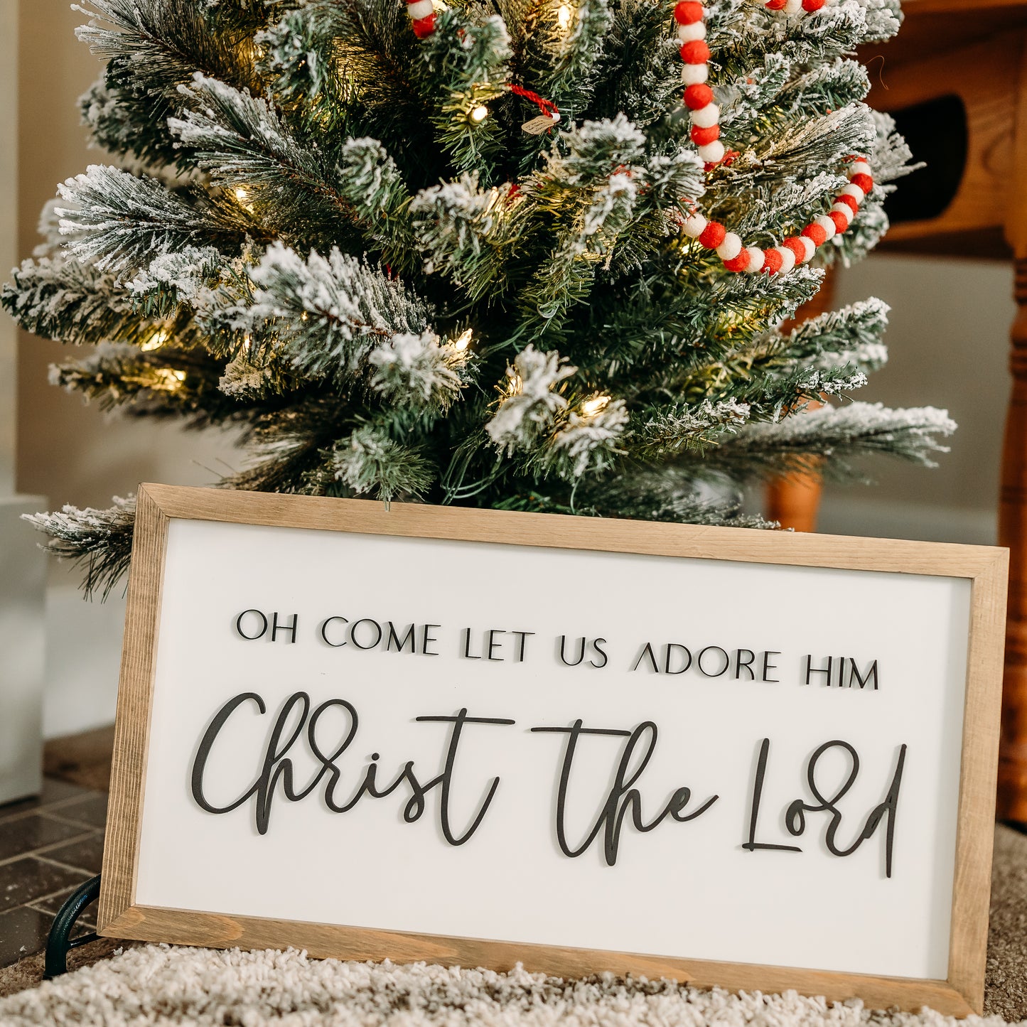 Oh Come Let Us Adore Him, Christ The Lord I 11x21 I Wood Sign