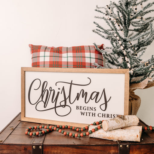 Christmas Begins With Christ I 11x21 I Wood Sign