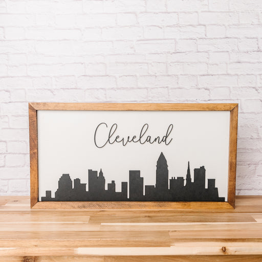 City Skyline Sign | 11x21 inch Wood Sign