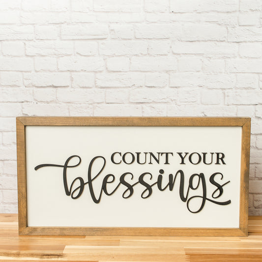 Count Your Blessings | 11x21 inch | Wood Sign