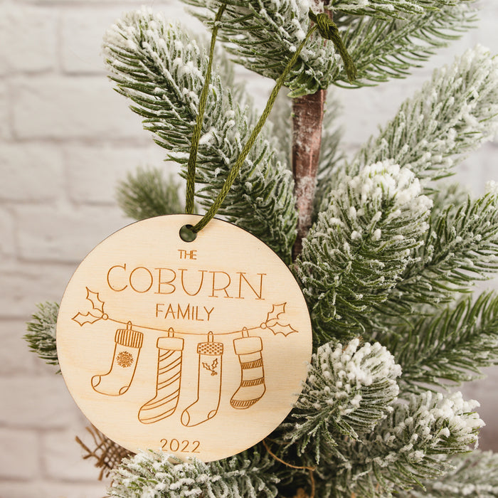 Personalized Family Christmas Stocking Ornament