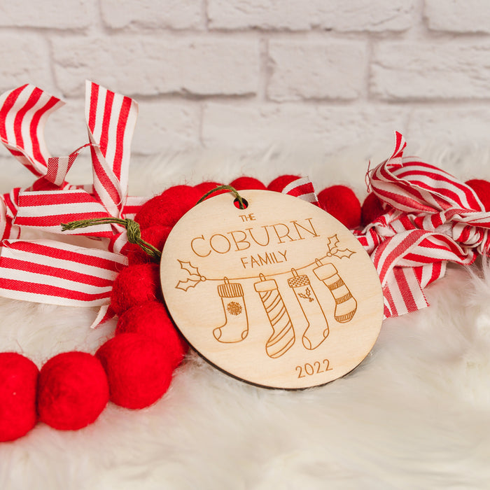 Personalized Family Christmas Stocking Ornament