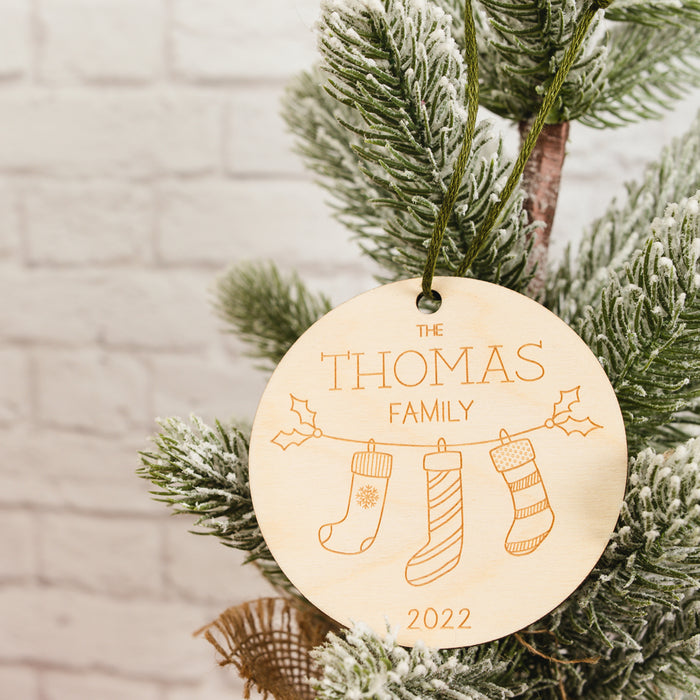 Personalized Family Christmas Stocking Ornament