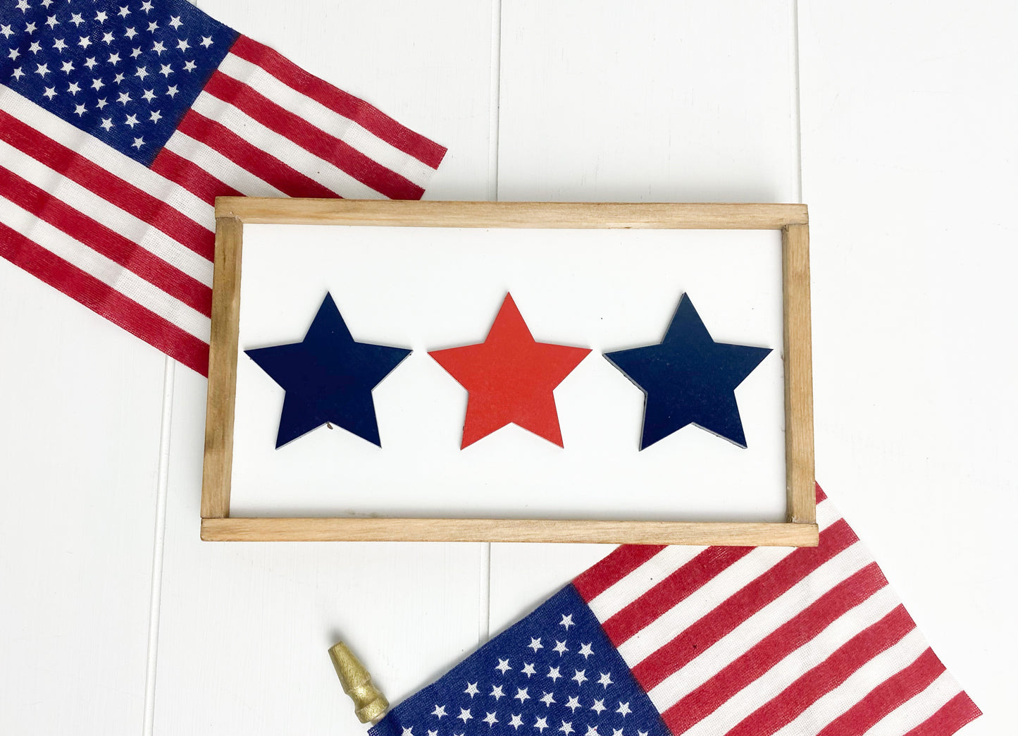 Patriotic Stars | 4x7 inch Tiered Tray Sign