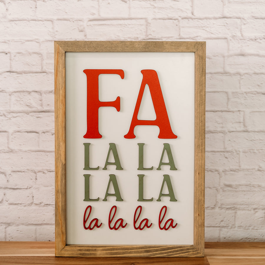 Fa La La La La | 11x16 inch Wood Sign | Christmas Sign