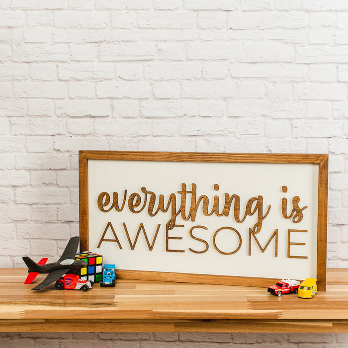 SALE Everything is Awesome | 11x21 inch Wood Sign