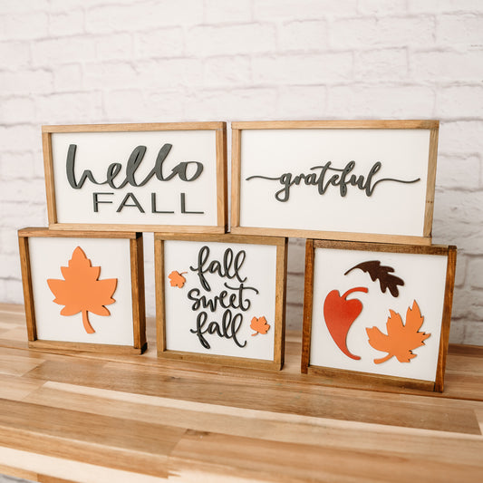 Fall Tiered Tray Signs