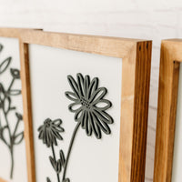 Set of 3 Floral Wood Signs | 11x16 inch Sign Set | Neutral Signs
