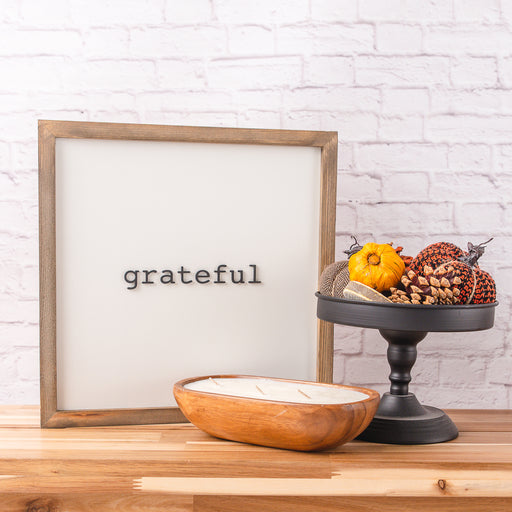 14x14 inch Write-on Grateful Sign | Family Activity Sign | What are you grateful for?