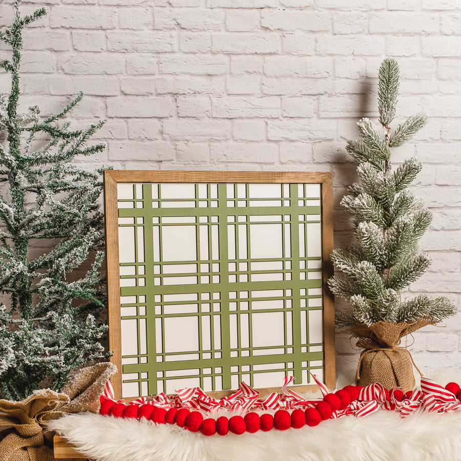 Plaid Signs 16x16 inch Green Plaid – The Handmade Sign Co.