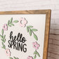 Hello Spring Wreath | 16x16 inch Wood Sign