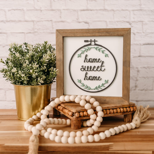 Home Sweet Home | 8x8 inch Wood Sign | Everyday Sign