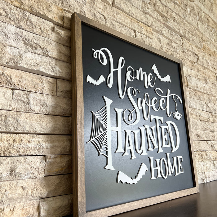 Home Sweet Haunted Home | 21x21 inch Wood Sign