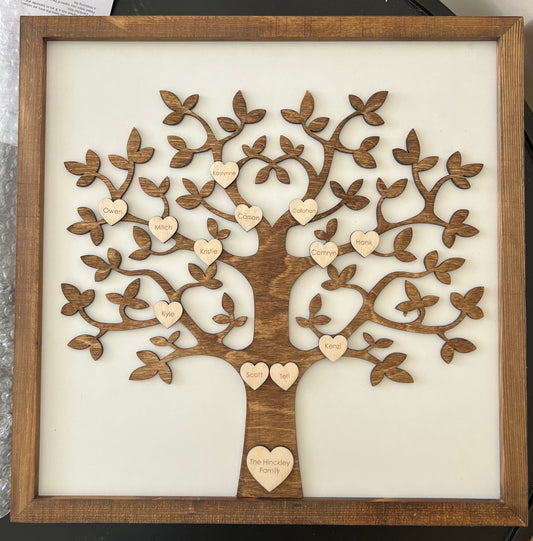 Personalized Family Tree Sign | 16x16 inch