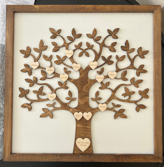 Personalized Family Tree Sign | 21x21 inch
