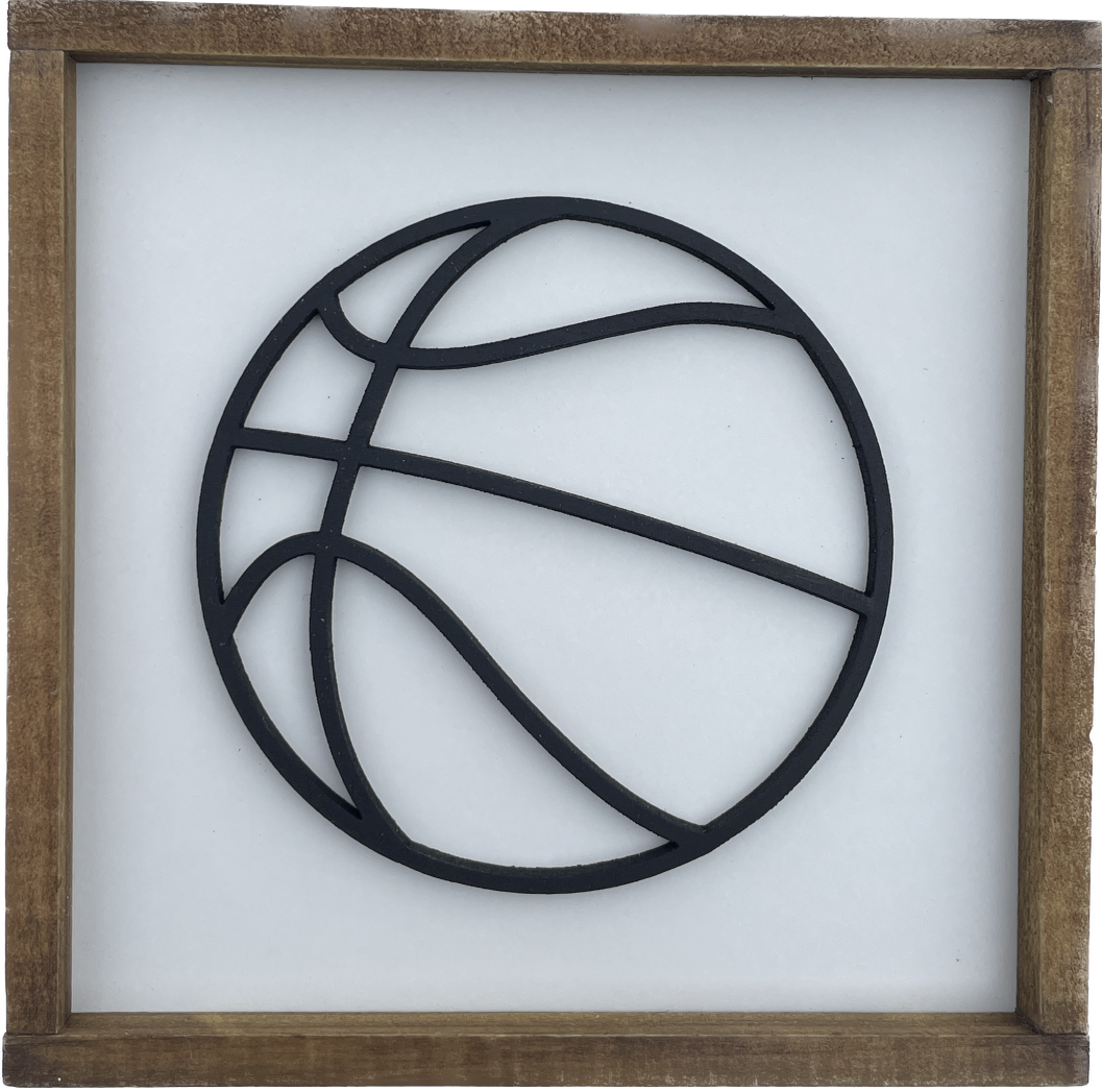 5x5 Basketball Sign | Black/White Team Gift