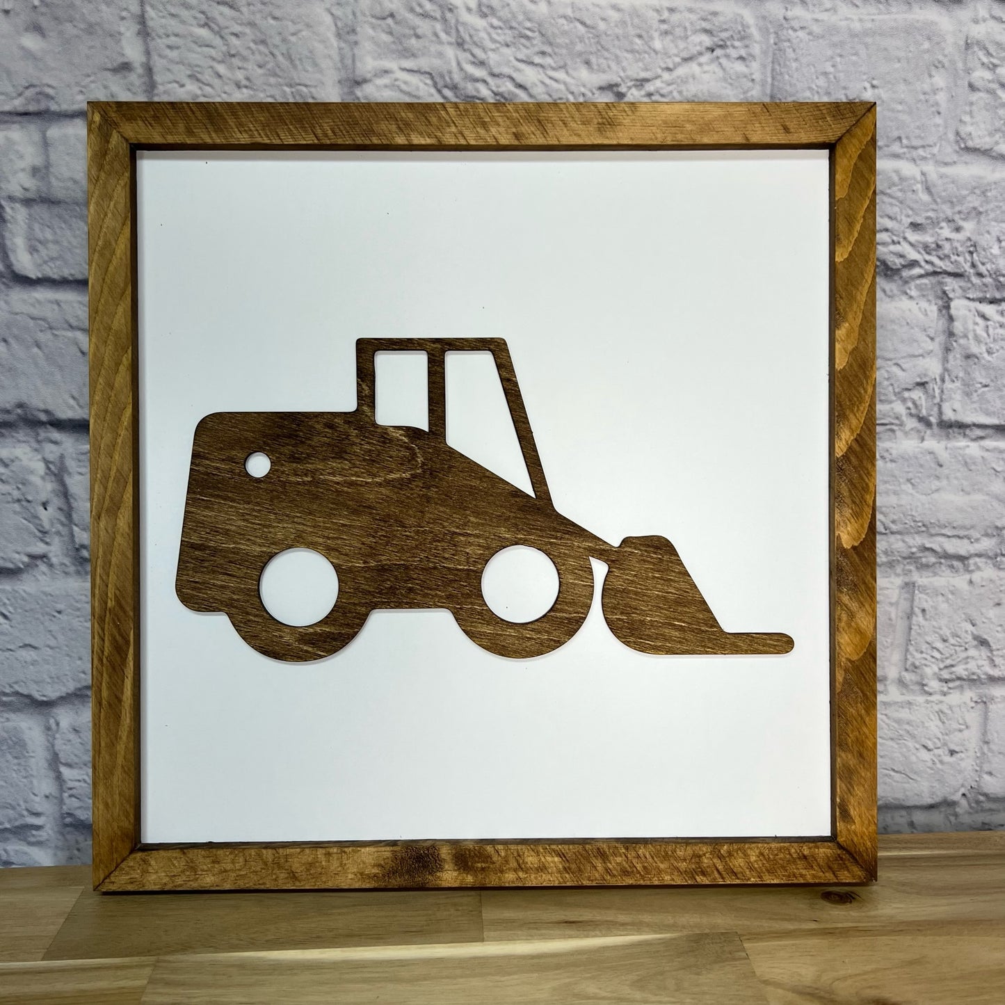 Construction Truck | 11x11 inch Wood Sign | Construction Room Decor