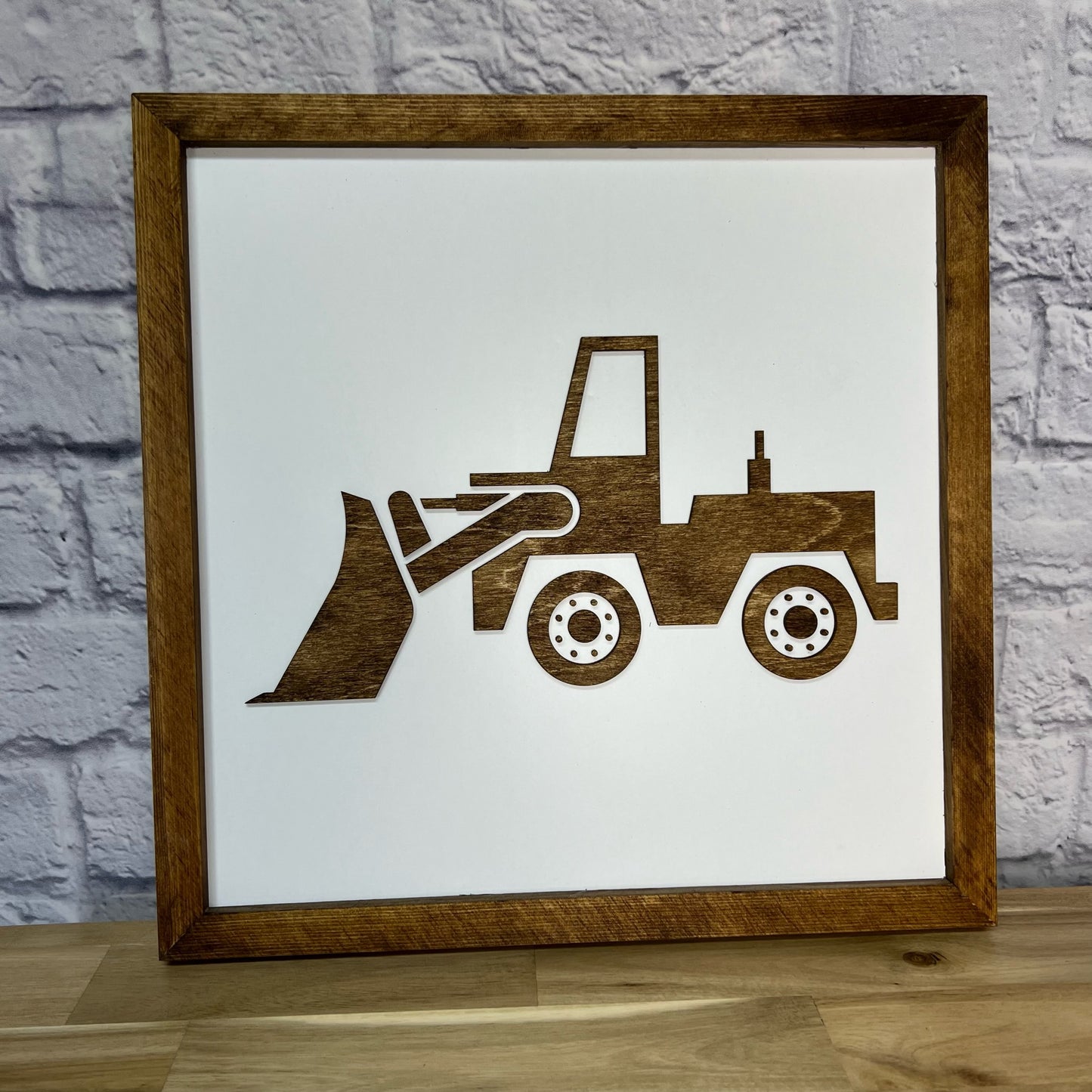 Construction Truck | 16x16 inch Wood Sign | Construction Room Decor