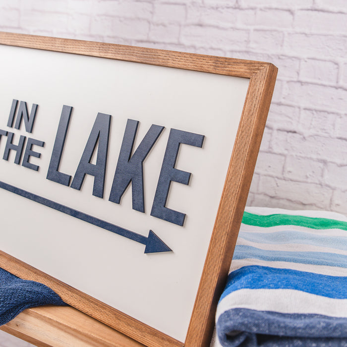 Go Jump in the Lake | 13x35 inch Wood Sign | Lake House Sign