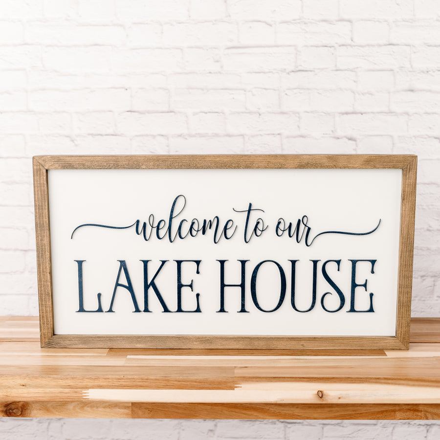 Welcome to our Lake House | 11x21 inch Wood Sign
