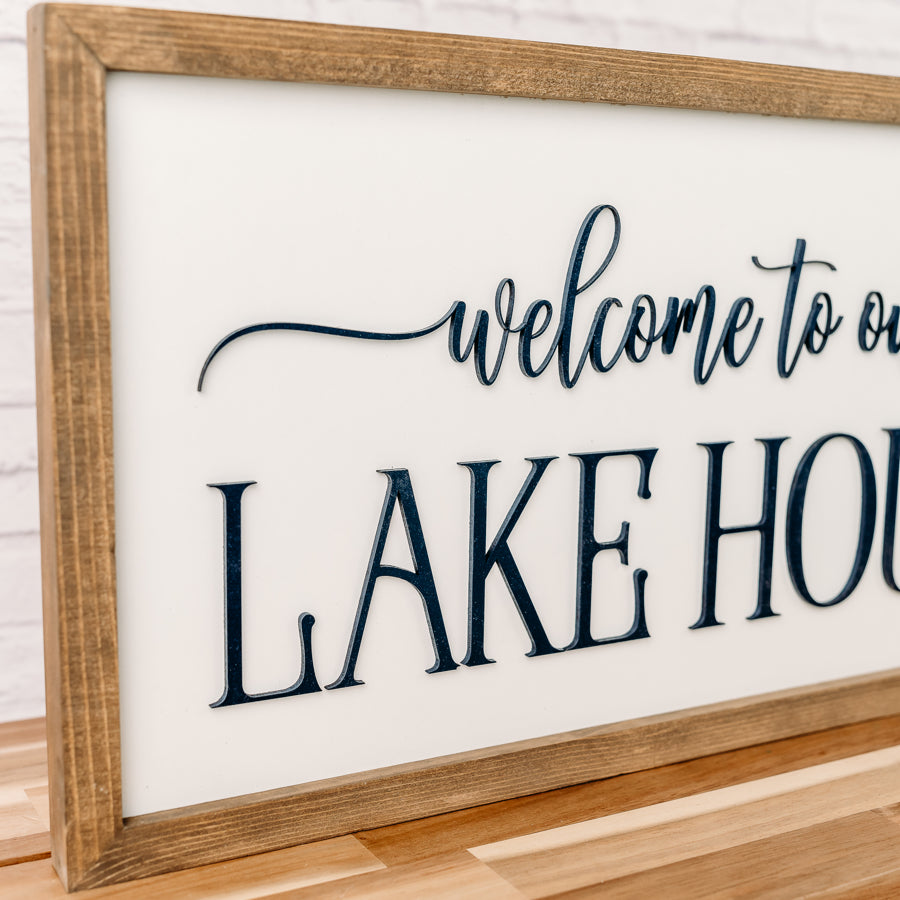 Welcome to our Lake House | 11x21 inch Wood Sign