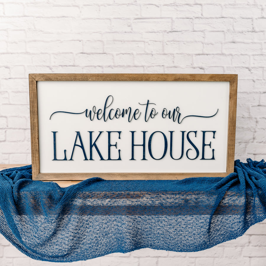 Welcome to our Lake House | 11x21 inch Wood Sign