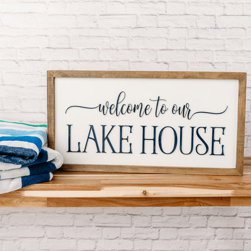 Welcome to our Lake House | 11x21 inch Wood Sign