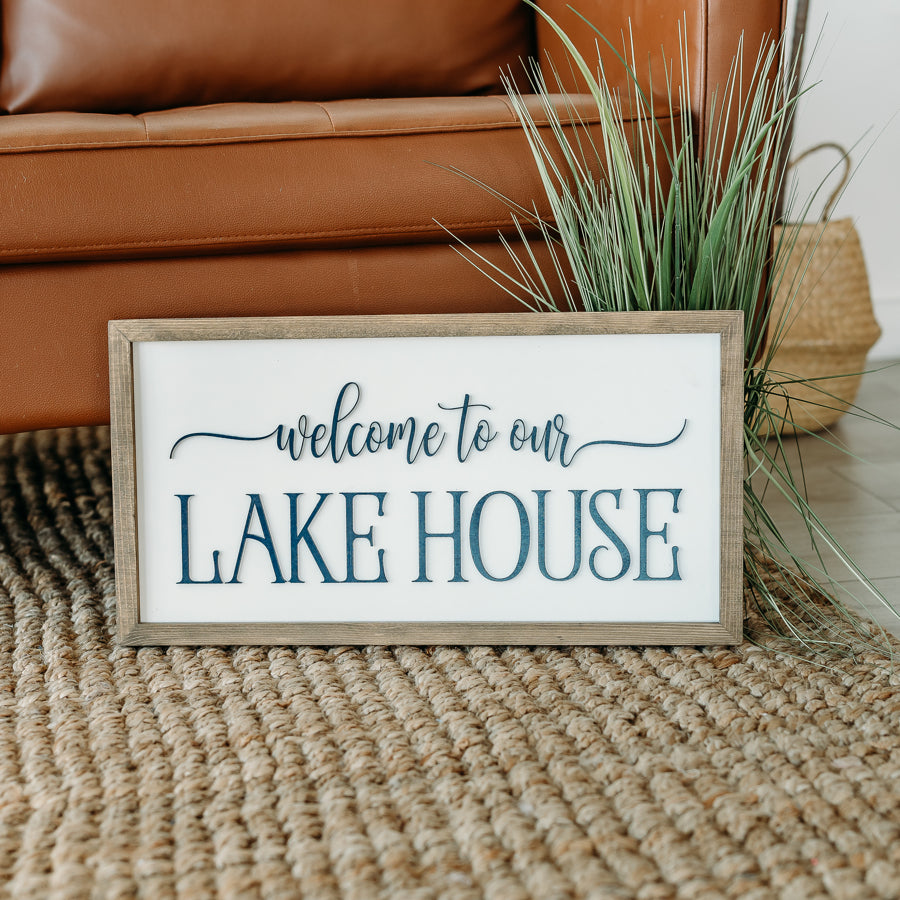 Welcome to our Lake House | 11x21 inch Wood Sign