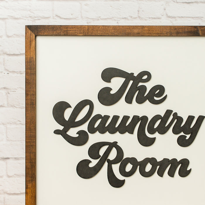 The Laundry Room | 16x16 inch Wood Framed Sign | 3D Lettering