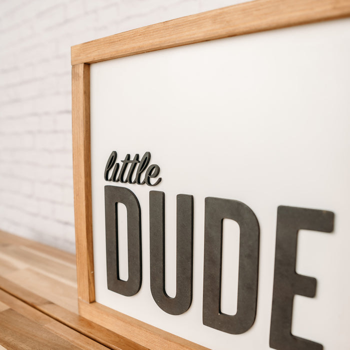 Little Dude | Boys Bedroom Sign | 11x11 inch Wood Sign