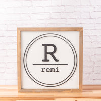 Personalized Kids Room Name Sign | 14x14 inch Wood Sign