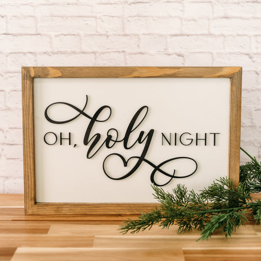 Oh Holy Night I 11x16 inch Wood Sign