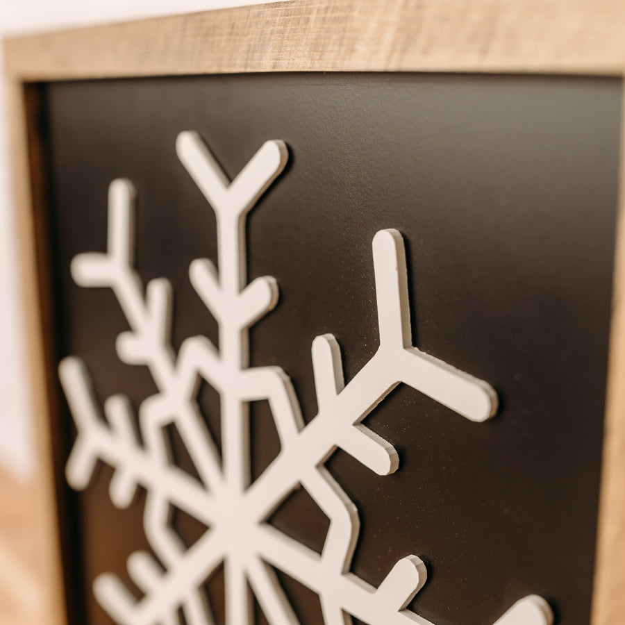 Big Snowflake Sign | 14x14 inch Wood Sign | Winter Sign