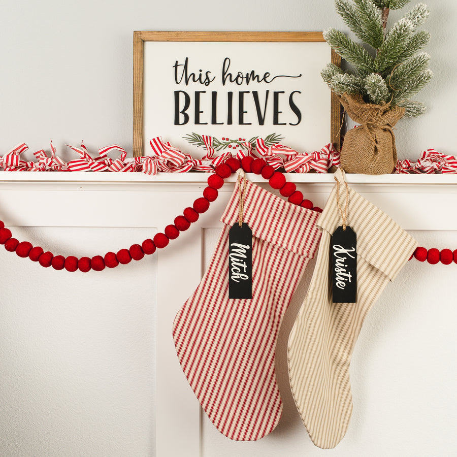 Simple Personalized Christmas Stocking Name Tags using Cricut