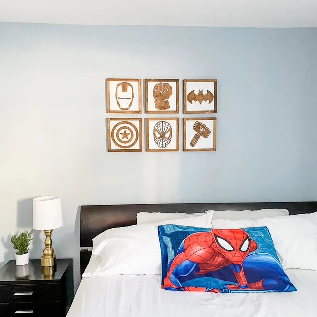 Superhero Wall Art | 21x21 inch Wood Sign | Super Hero Wall Art